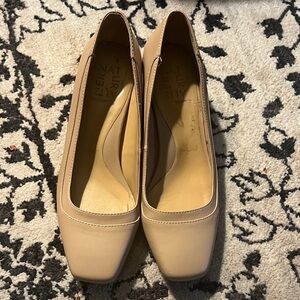 Naturalizer Women's Tan Square-Toe Heels
